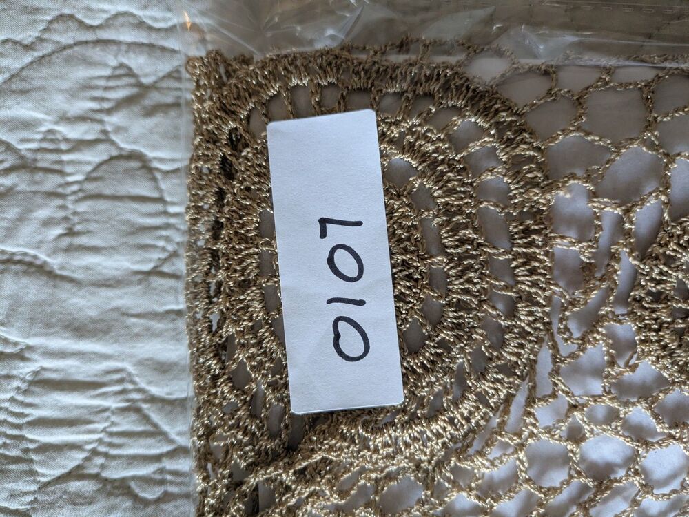 Crochet Bolero SZ M Gold Crop 3/4 Sleeve Festival Boho Fairy Cottage Coachella - Picture 12 of 13